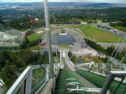Blick von Holmenkollen Sprungschanze Oslo